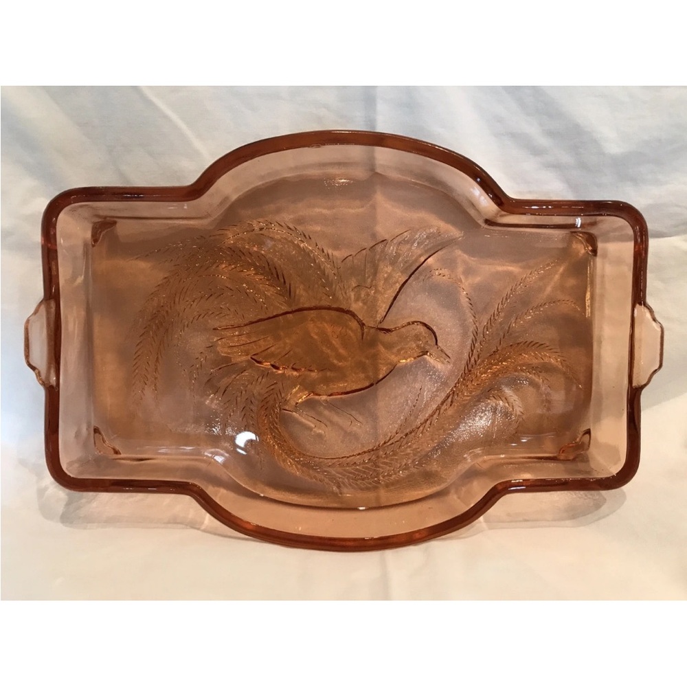 VINTAGE INDIANA Glass BIRD OF PARIDISE Tiara Exclusives EMPRESS VANITY TRAY